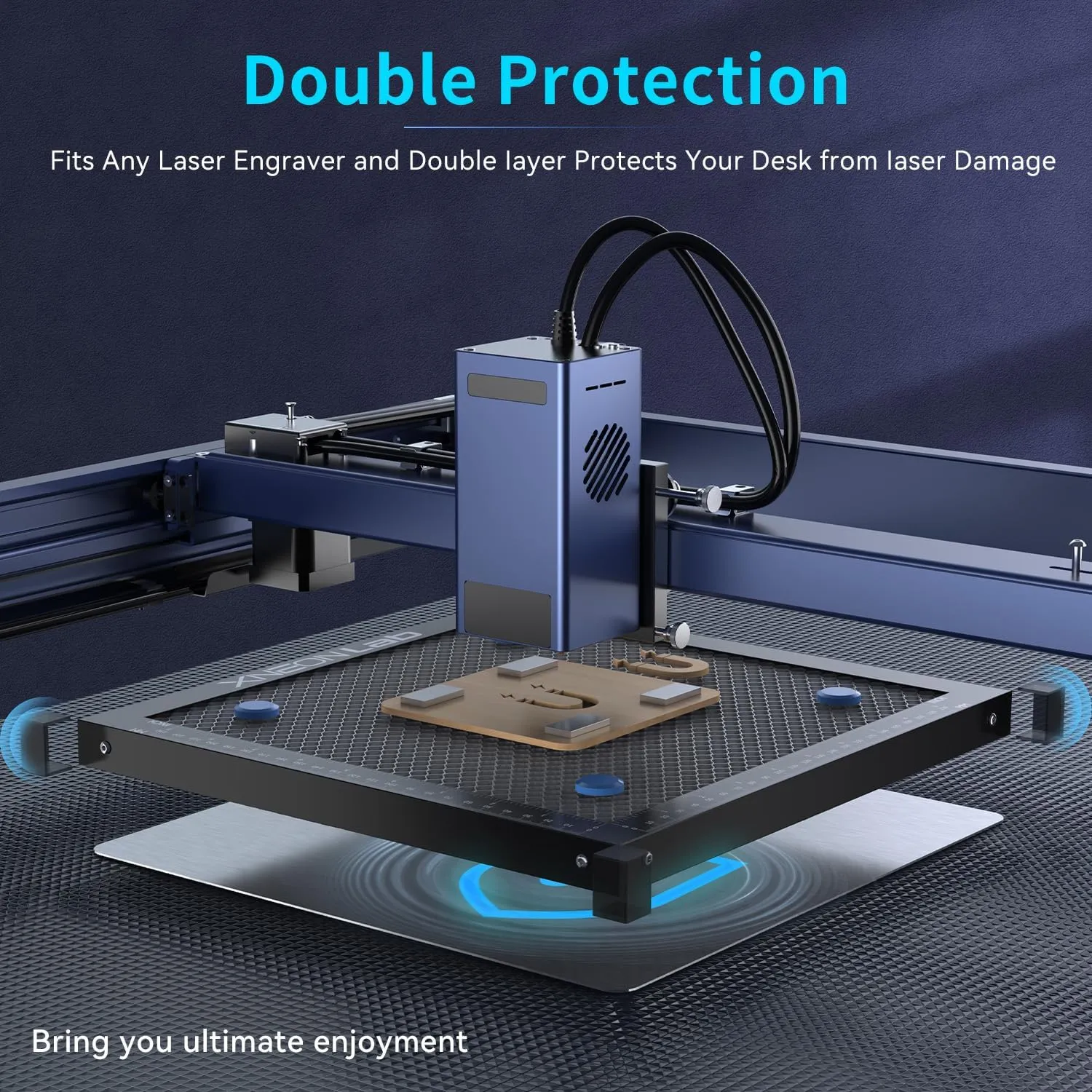 Honeycomb Laser Bed - 400 × 400 × 22mm Working Table with Aluminum Panel for XTool D1 /D1 Pro and Most Engraver Cutting Machine,Engraver Machine Accessories