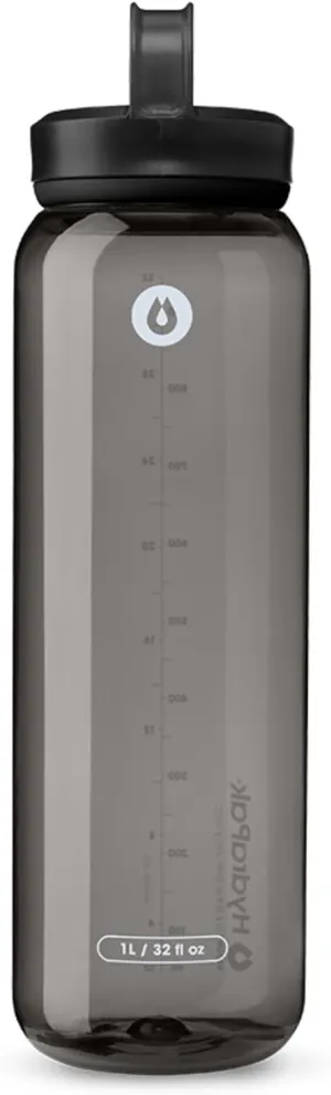 HydraPak Recon Clip & Carry - Wide Mouth Recycled Plastic Water Bottle (24oz or 32oz) - Eco Friendly, BPA Free, Tethered Cap