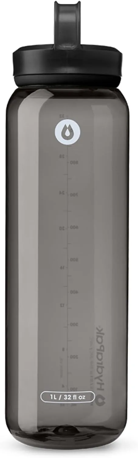 HydraPak Recon Clip & Carry - Wide Mouth Recycled Plastic Water Bottle (24oz or 32oz) - Eco Friendly, BPA Free, Tethered Cap