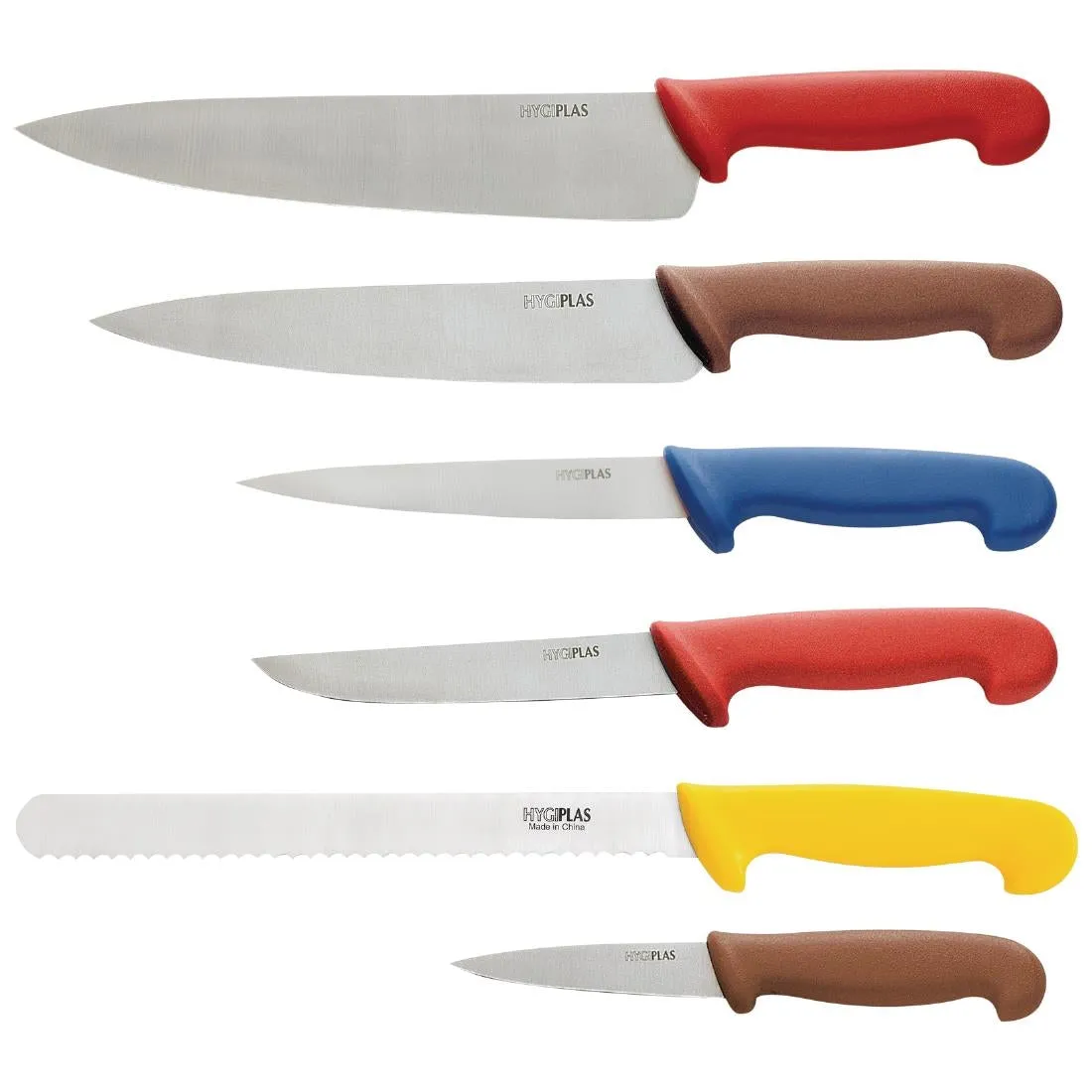 Hygiplas Colour Coded 6-Piece Chef Knife Set with Wallet