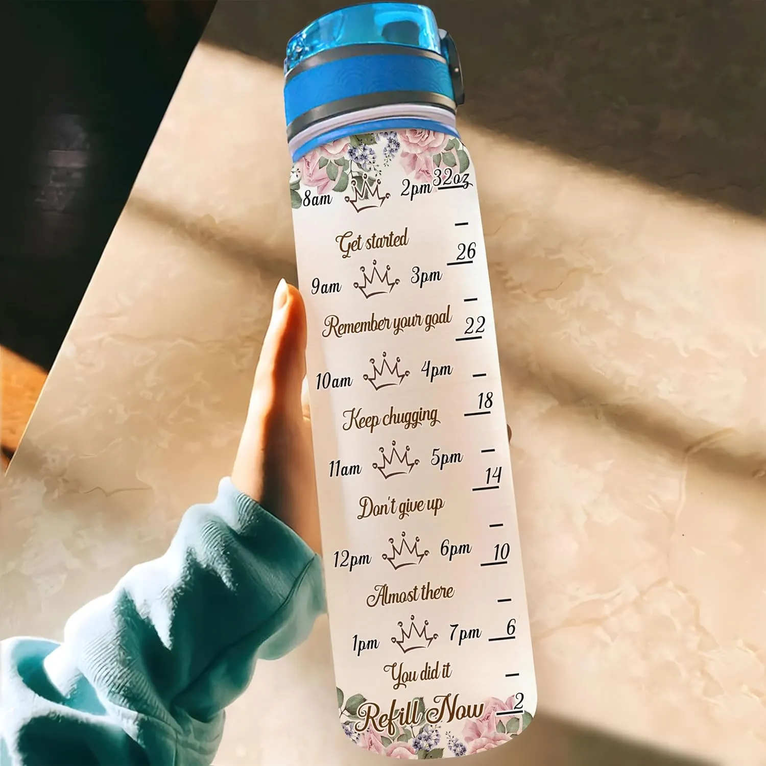 HYTURTLE Personalized Gods Say You Are 32oz Liter Motivational Water Bottle, Customized Name With Time Marker, African American Black Queen Gifts For Black Women, Girls On Birthday, Mother's Day