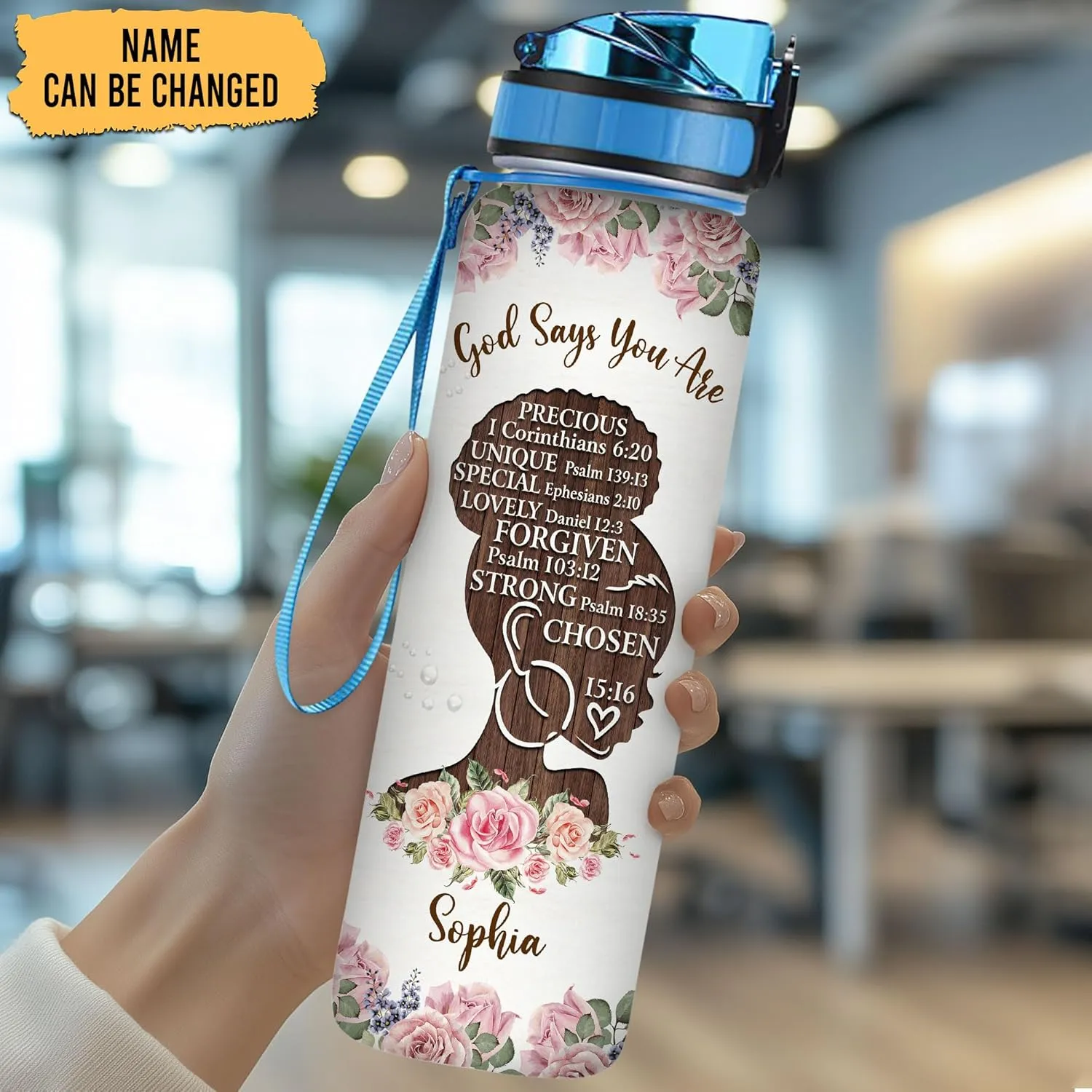 HYTURTLE Personalized Gods Say You Are 32oz Liter Motivational Water Bottle, Customized Name With Time Marker, African American Black Queen Gifts For Black Women, Girls On Birthday, Mother's Day