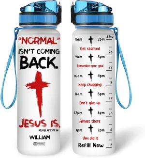 Hyturtle Personalized Jesus Water Bottle – 32oz Motivational Bottle with Leak-Proof Lid & Time Marker – Custom Name Christian Gift Featuring Cross Design for Bible Study, Religious Celebrations