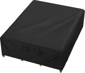 iBirdie Outdoor Patio Furniture Set Covers 128 x 84 inch Waterproof Weatherproof Rectangular Cover, Heavy Duty 600D for Outside Dining Table and Chairs