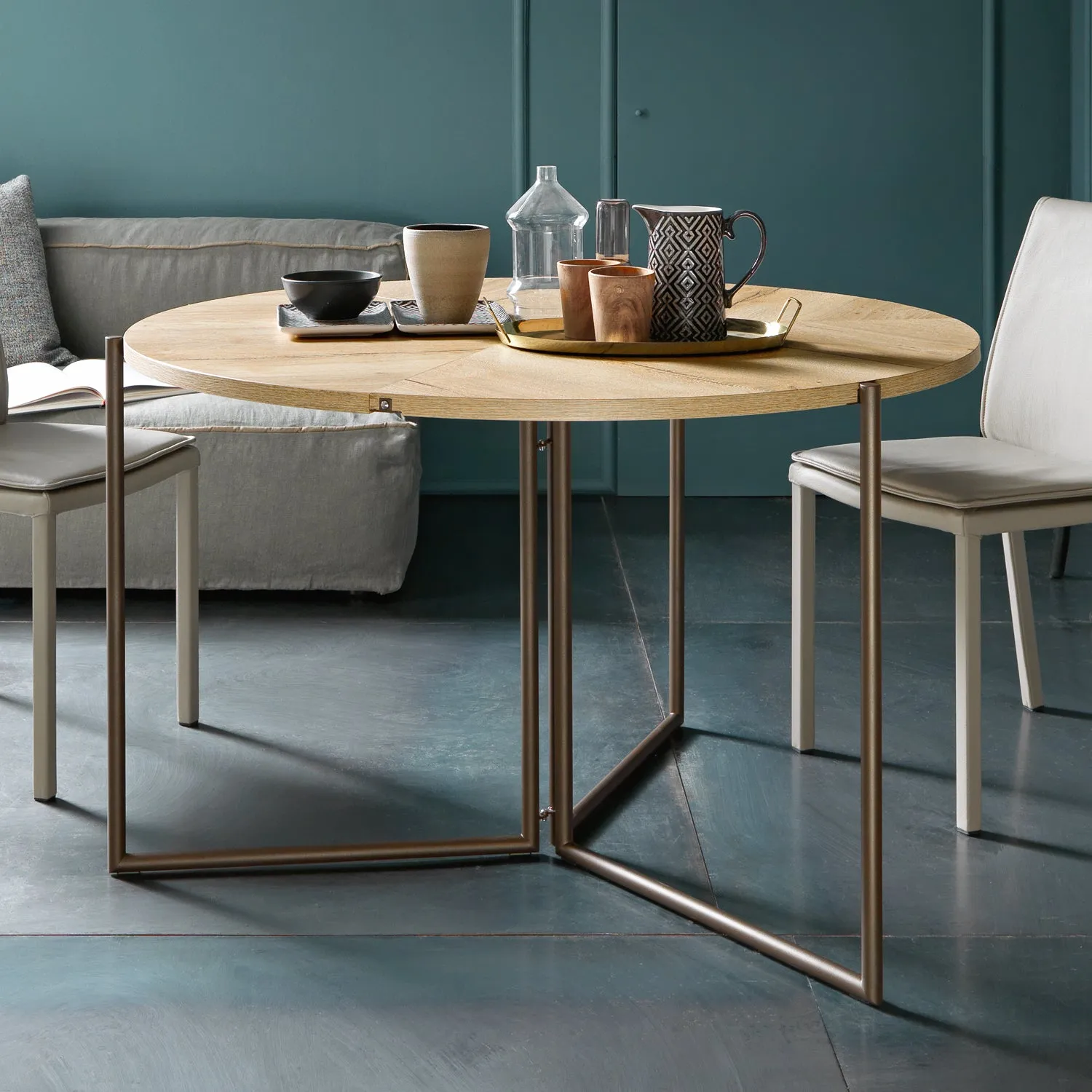 Icaro Convertible Dining Round Table by Altacom