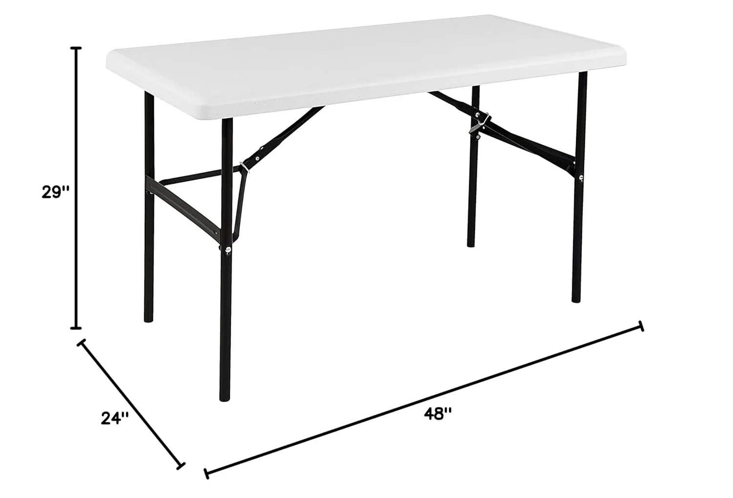 Iceberg IndestrucTable Classic Folding Table, 24" x 48", Platinum Granite
