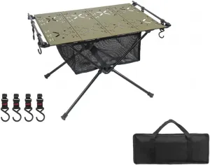 IGT Table Portable Aluminum Alloy Folding Table Multifunction Ultra Barbecue Camping Table Hiking Roll-Up Desk with Storage Bag for BBQ Picnic Hiking Riding