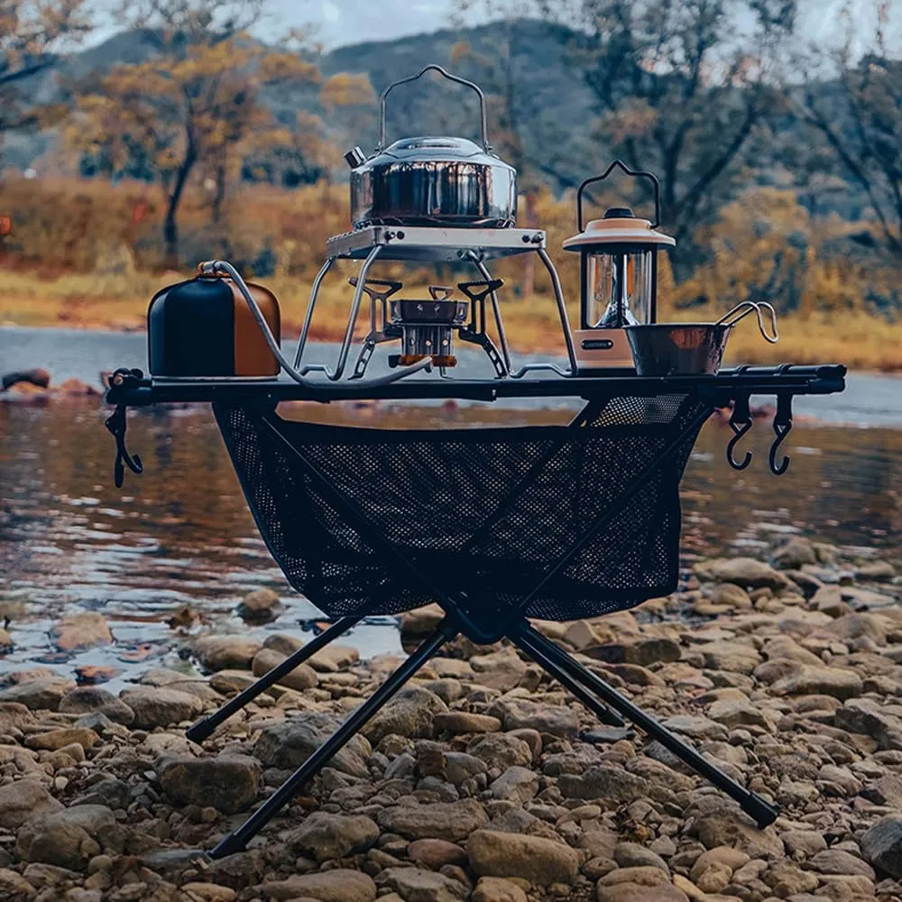 IGT Table Portable Aluminum Alloy Folding Table Multifunction Ultralight Barbecue Camping Table Hiking Roll-Up Desk with Storage Bag for BBQ Picnic Hiking Riding
