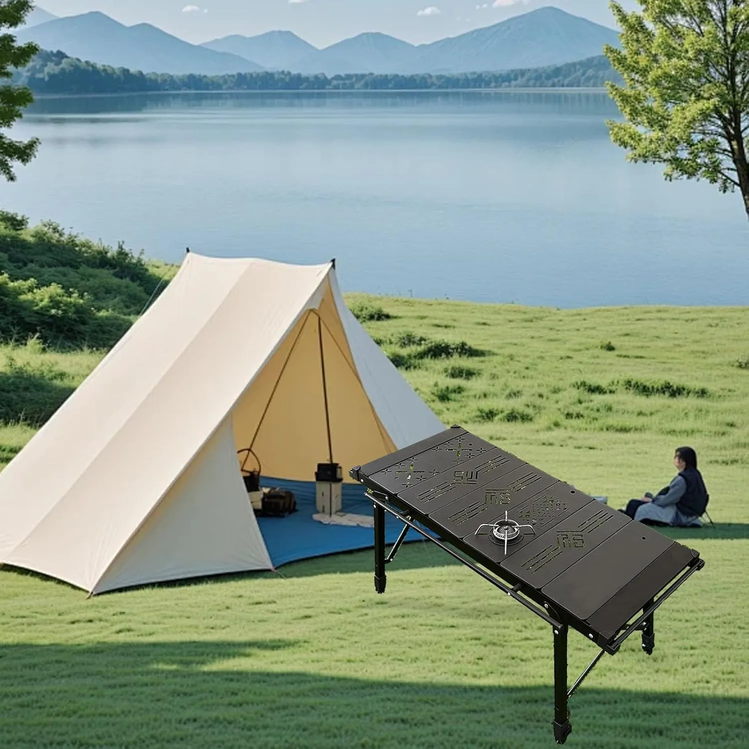IGT Table Unit Board Lightweight Camping IGT Table Board IGT Table Top Board with Storage Bag for Home Office Hiking Travel (Flat Tabletop)