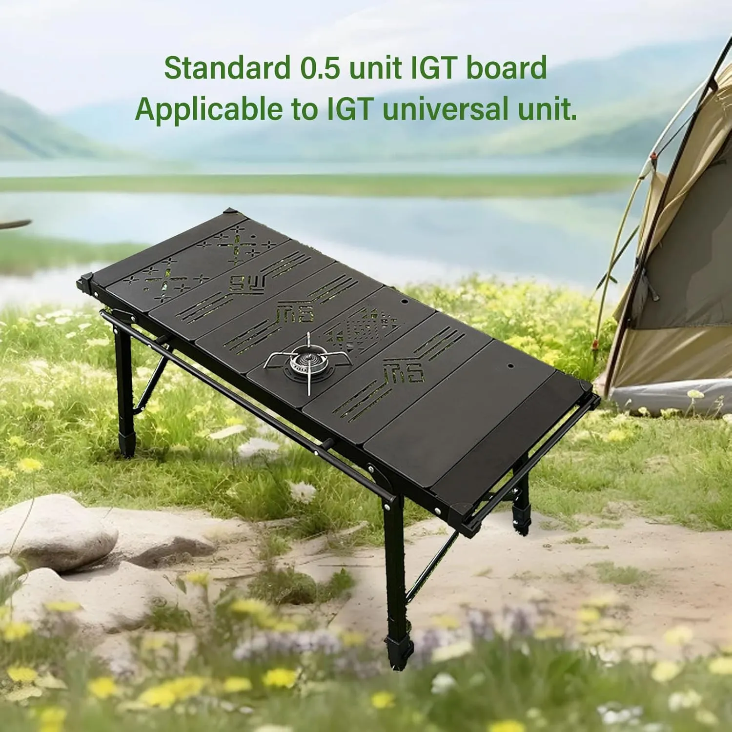 IGT Top Board Bridge Table Top Board, Camping IGT Table Board Lightweight Detachable Aluminum Alloy 0.5 Unit IGT Table Board Accessories for Outdoor