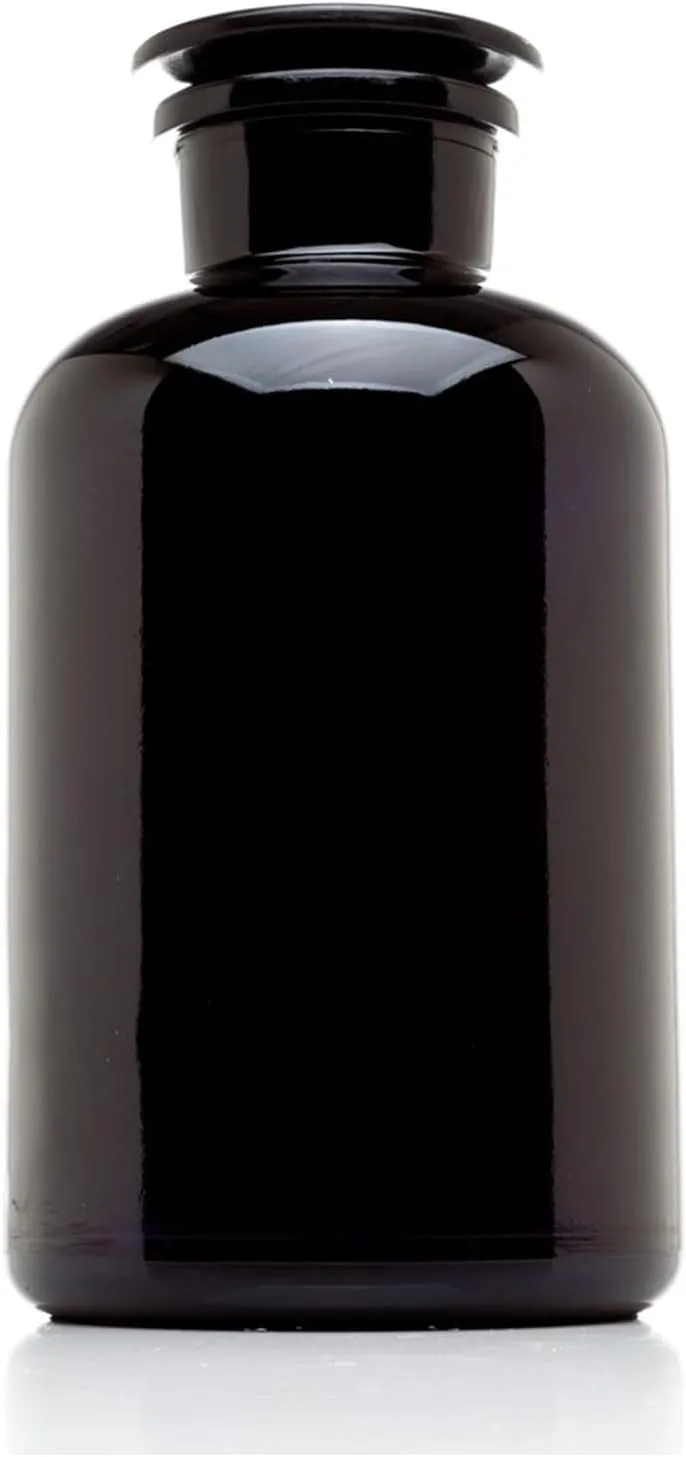 Infinity Jars 2L (68 Fl oz) Round jar Black Ultraviolet Glass Refillable Empty Apothecary Jar with Airtight Glass Lid for Tea, Spices, Coffee, Dried Goods, Herb Storage | Smell Proof Jar