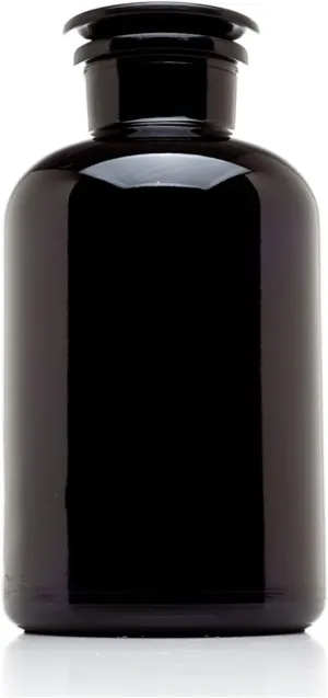 Infinity Jars 2L (68 Fl oz) Round jar Black Ultraviolet Glass Refillable Empty Apothecary Jar with Airtight Glass Lid for Tea, Spices, Coffee, Dried Goods, Herb Storage | Smell Proof Jar