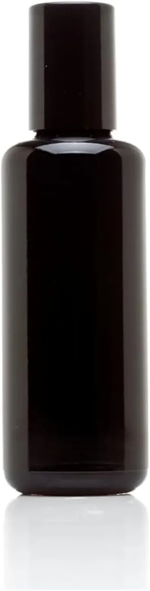 Infinity Jars Black Ultraviolet Glass Bottle 50 Ml (1.7 fl oz) w/Glass Ball Roll on Tip Screw top Bottle for Essential oil,Perfume Cosmetics, Moisturizer Airtight Round, Roller Bottles w/Black Cap