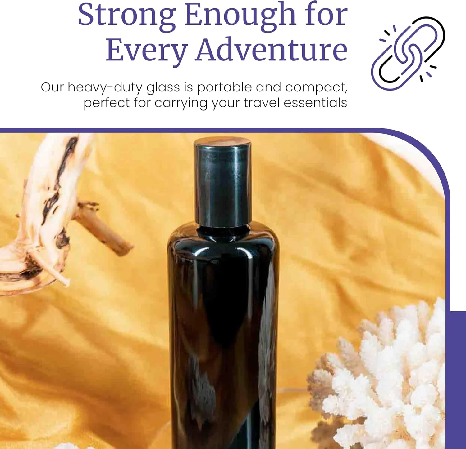 Infinity Jars Black Ultraviolet Glass Bottle 50 Ml (1.7 fl oz) w/Glass Ball Roll on Tip Screw top Bottle for Essential oil,Perfume Cosmetics, Moisturizer Airtight Round, Roller Bottles w/Black Cap