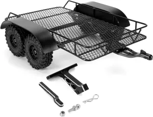 INJORA Metal Hitch Mount Trailer for Axial SCX24 Upgrade 1/24 RC Crawler