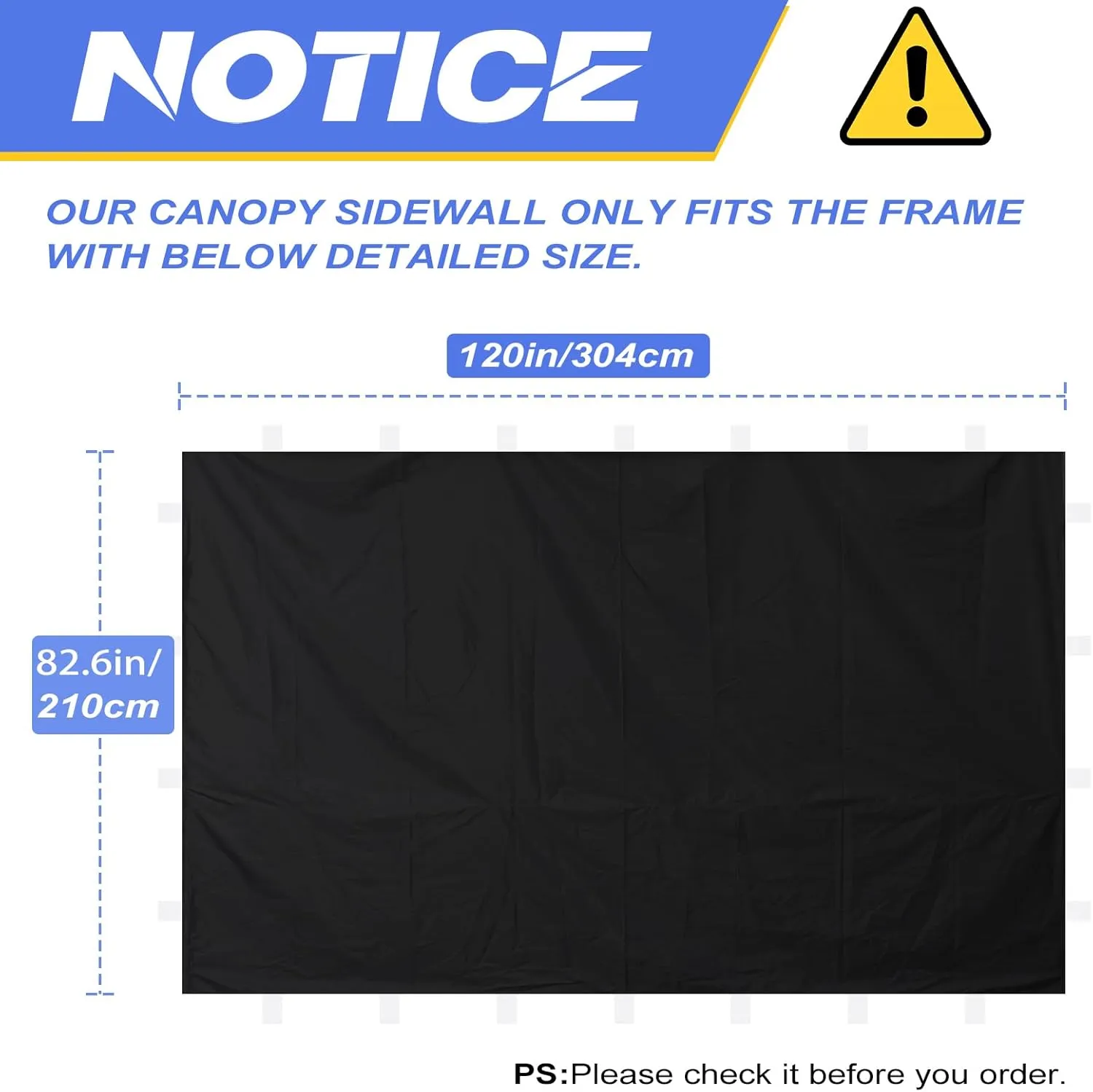Instant 10x10 Canopy sidewalls with Silver Coating for Pop Up Canopy, Outdoor Canopies (3PCS Sidewall Only, Canopy Tent NOT Included)
