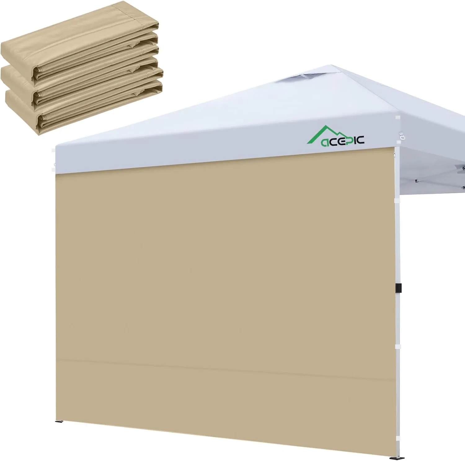 Instant Canopy Tent Sidewalls for 10x10 Pop Up Canopy, 210D Waterproof, 3 Piece Sidewalls, Kahki(3PCS Sidewall Only, Canopy Tent NOT Included)