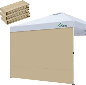 Instant Canopy Tent Sidewalls for 10x10 Pop Up Canopy, 210D Waterproof, 3 Piece Sidewalls, Kahki(3PCS Sidewall Only, Canopy Tent NOT Included)