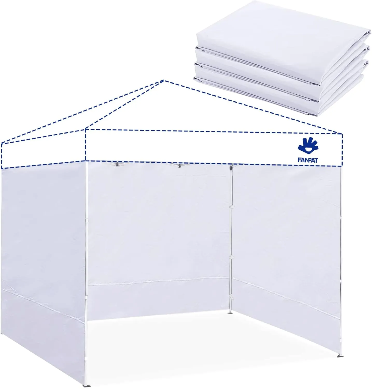 Instant Canopy Tent Sidewalls for 10x10 Pop Up Canopy Waterproof,99% UV Protection，3 Piece Sidewalls, White(3PCS Sidewall Only, Canopy Tent NOT Included)