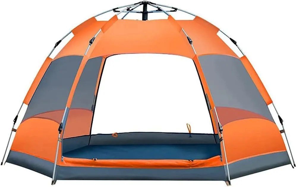Instant Pop Up Tents,Hexagonal Camping Tent with Door Screens Sunscreen,for 3-4 People Hiking Outdoor Travel