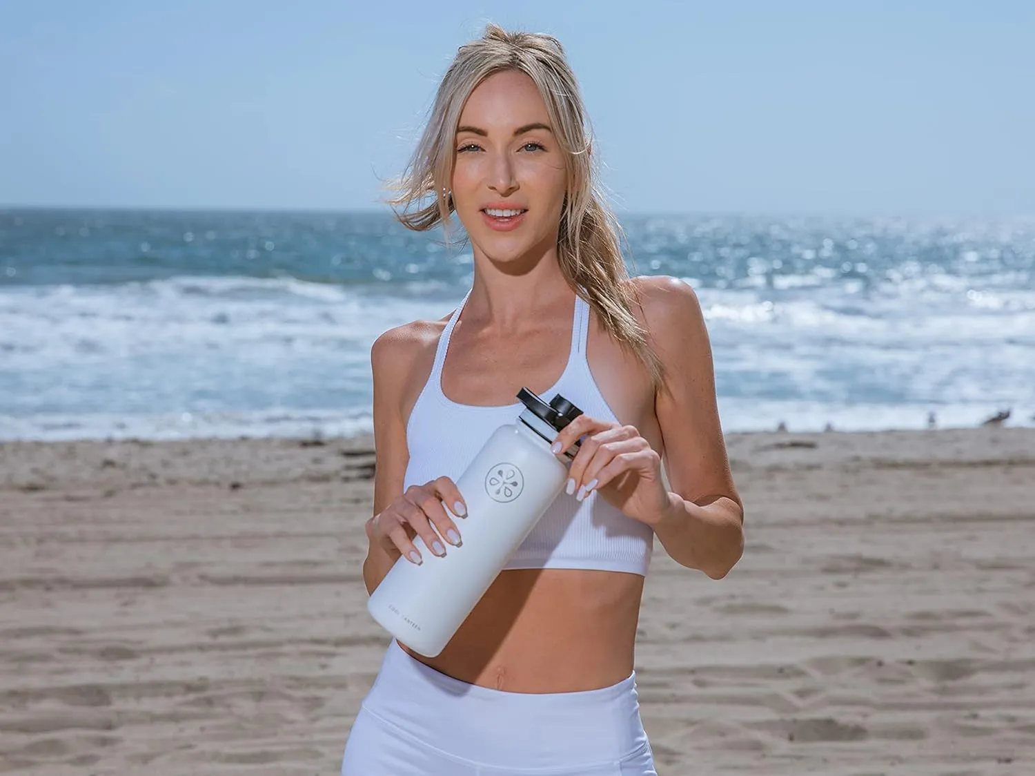 Insulated Water Bottle w/Straw Lid (22oz, 32oz, 40oz) - Stainless Steel Sports Flask - Wide Mouth Double Walled - Three Lids - Multiple Color Options