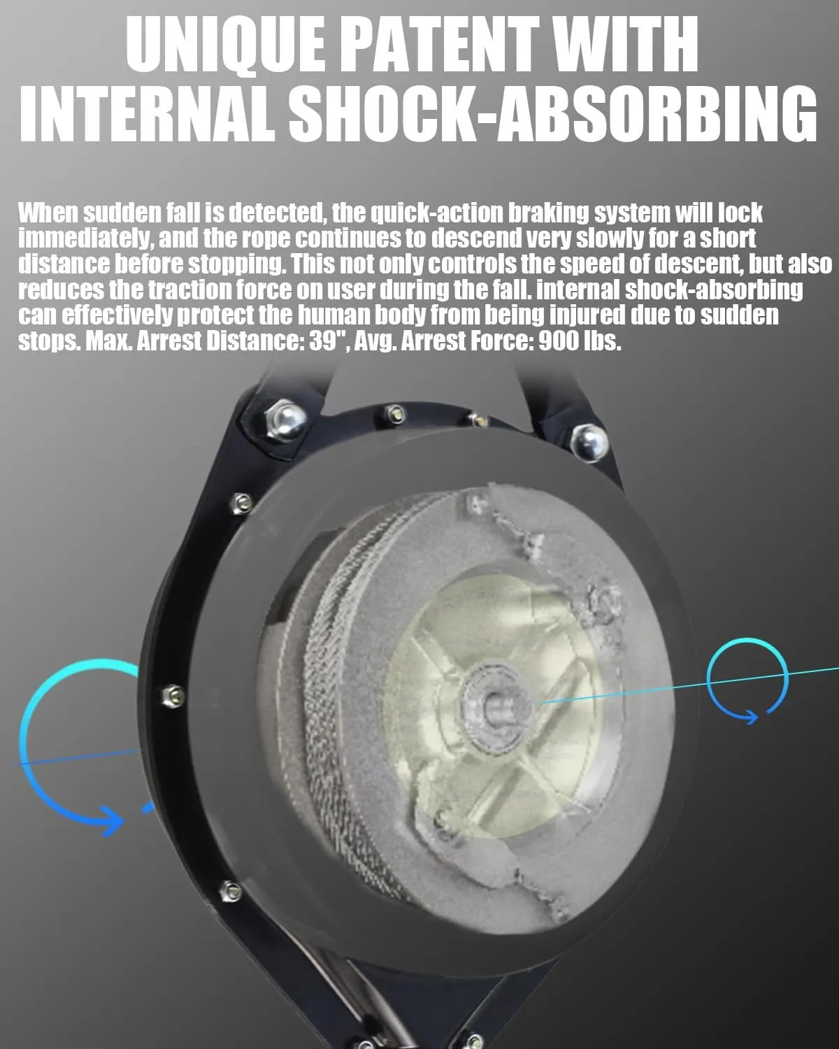 [Internal Shock Absorber] Self Retracting Lifeline Shemior 33FT SRL, No Tangle Aviation Grade Galvanized Steel Cable, Retractable Safety Lanyard, Fall Arrest Roofing Gear, ANSI Compliant