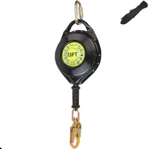 [Internal Shock Absorber] Self Retracting Lifeline Shemior 33FT SRL, No Tangle Aviation Grade Galvanized Steel Cable, Retractable Safety Lanyard, Fall Arrest Roofing Gear, ANSI Compliant