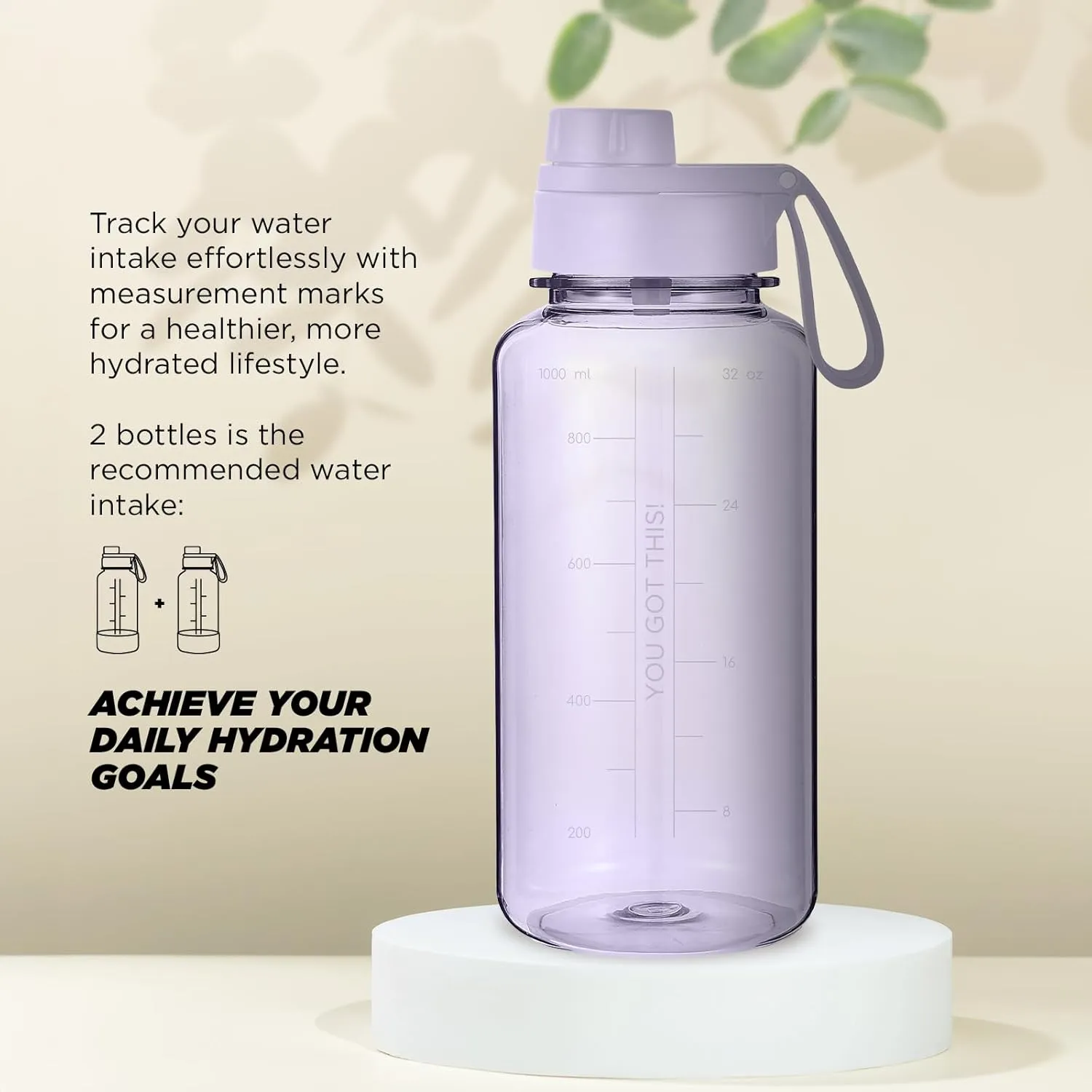IRON °FLASK Clear Tritan Trekker Water Bottle with Chug Lid & Rubber Boot - Leak Proof & Lightweight for Gym, Hiking, Sports - Dishwasher Safe, BPA Free Plastic - Light Lavender, 32 Oz