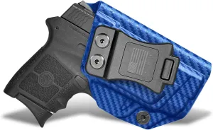 IWB KYDEX Universal Gun Holster, Adjustable Cant & 'Posi-Click' Retention, Inside Waistband Concealed Carry Holster Compatible with Multiple Glock, Smith Wesson, Sig, Ruger Models Police Blue