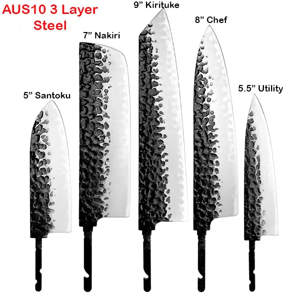 Japanese Style Chef Knife 8"  - Damascus AUS10 3 Layer- Hidden Tang -