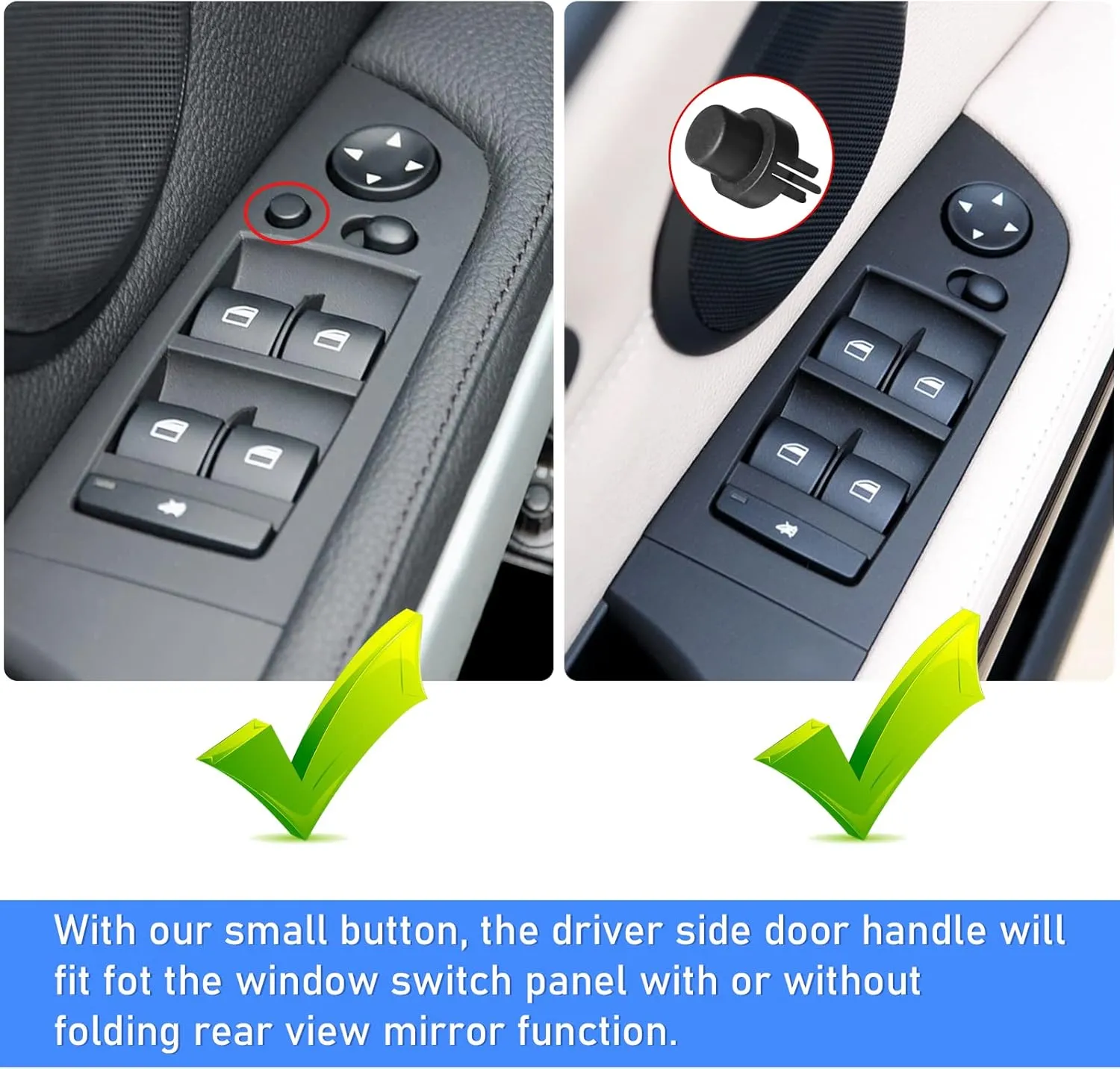 Jaronx Compatible with BMW 3 Series E90 LCI/E91 LCI Driver Side Door Handle 2008-2011, Window Switch Panel Cover Door Pull Handles Driver Side Armrest 320i,323i,325i,328i,335i(13.98inch)