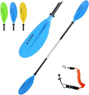 JAYEGT Kayak Paddle 87.4Inch/222CM Aluminum Alloy Shaft Kayaking Boating Oar with Paddle Leash, 1 Paddle   1 Leash