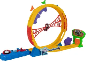 Jazwares Marvel Spidey and His Amazing Friends Amazing Metals Super Loop Track Set - 28-Inch Race Track with Launcher, 360 Degree Super Loop, and Exclusive Amazing Metals Vehicle