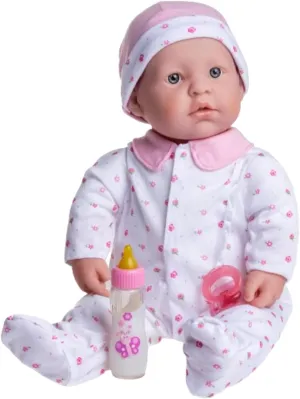 JC Toys 20-inch La Baby Soft Body Doll | Washable | Gift Set includes Magic Milk Bottle & Pacifier | Removable Pink Outfit | Perfect for Toddlers and Kids Ages 2 