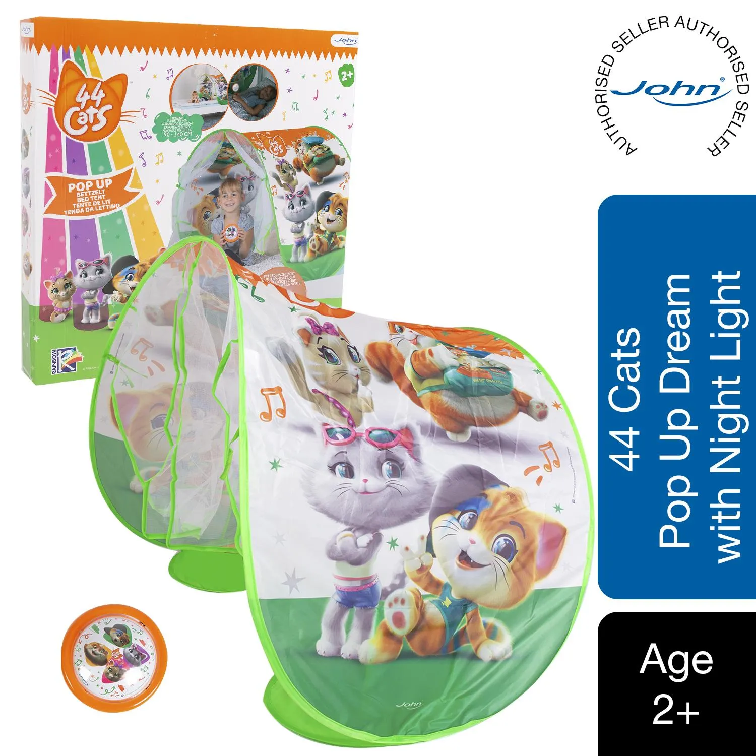 John Pop Up 44 Cats Bed Tent with Night Light, 1pk