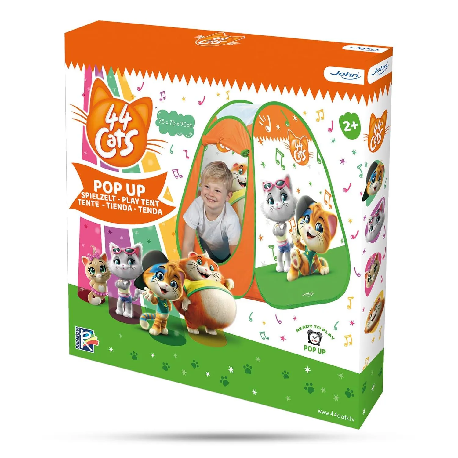 John Pop Up 44 Cats Children's Play Tent with a Colorful Pattern, 1pk