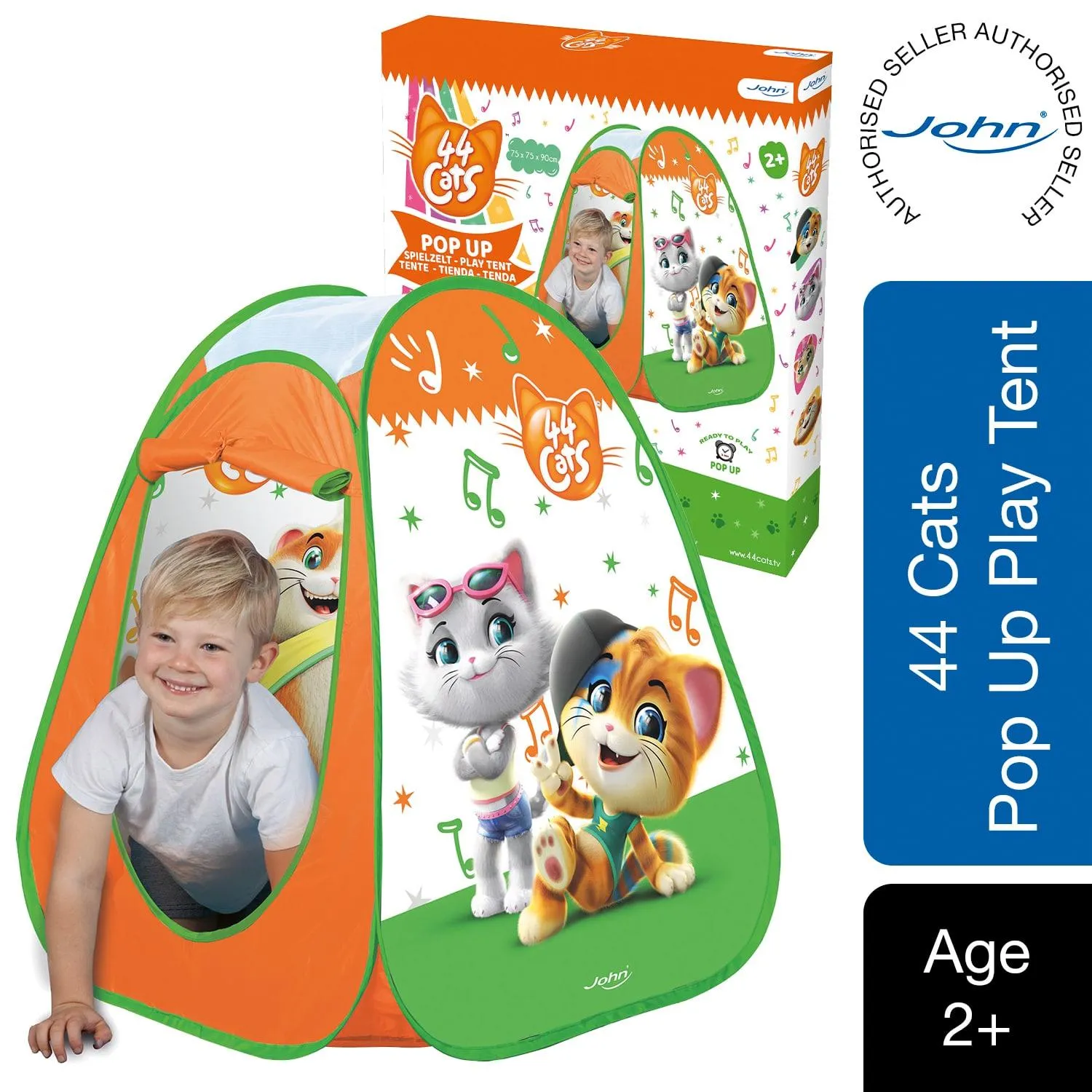 John Pop Up 44 Cats Children's Play Tent with a Colorful Pattern, 1pk