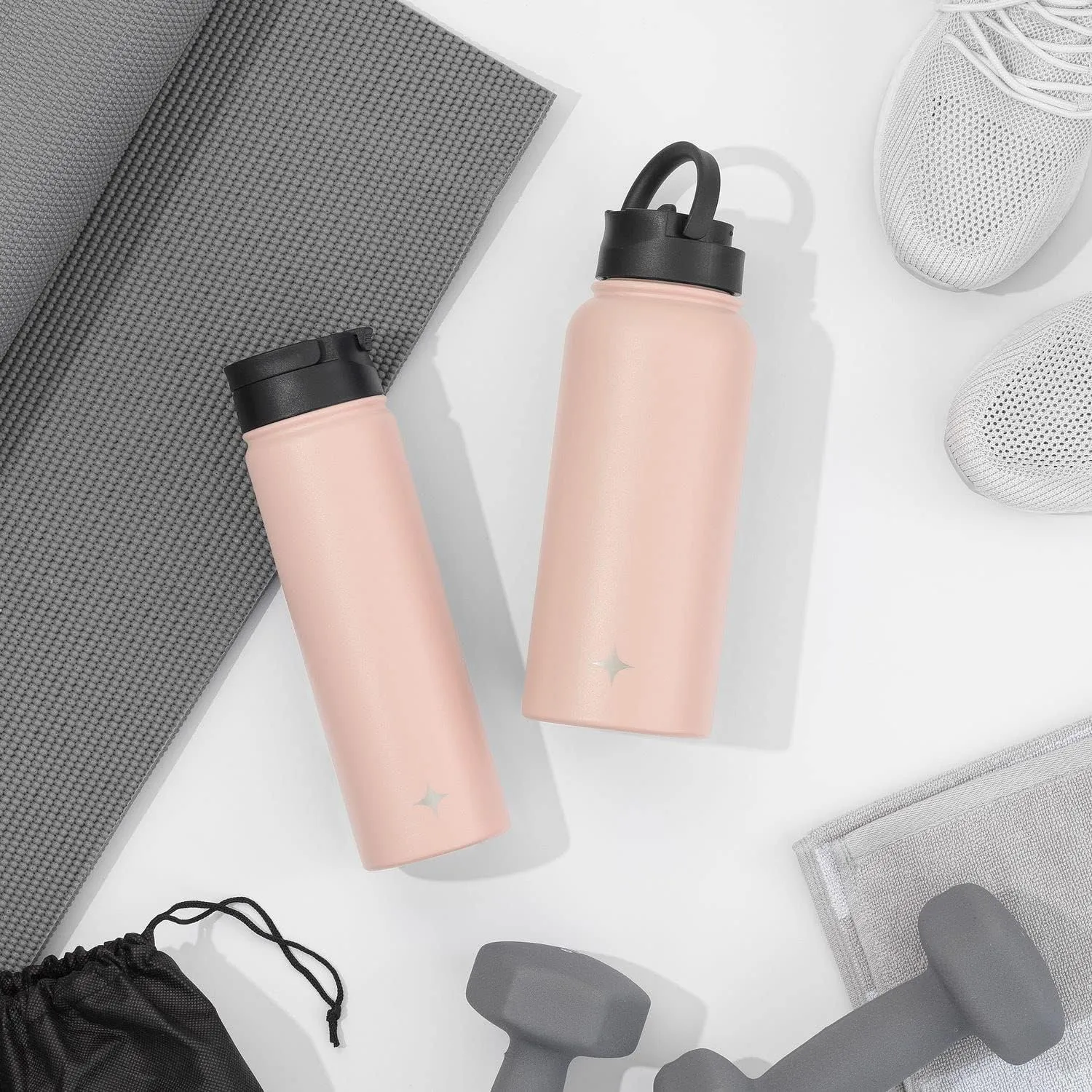 JoyJolt Triple Insulated Water Bottle with Straw Lid AND Flip Lid! 32oz , 12 Hour Hot/Cold Vacuum Insulated Stainless Steel Large Bottle. BPA-Free Leakproof Thermos Water Bottles