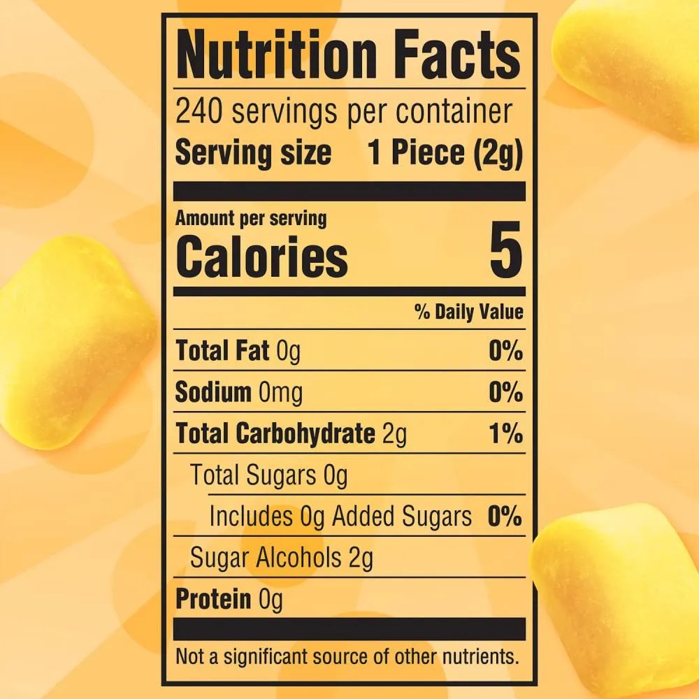 JUICY FRUIT Gum Sugar-Free Chewing Gum, JUICY FRUIT Chews, 40 Pieces Per Bottle, (Pack of 6)