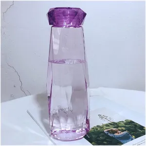kettles Simple Portable Water Botttles,Creative Plastic Durable Sports Bottle,Clear Outdoor Cup-Leak Proof,Wide Mouth Transparent canteen(B)