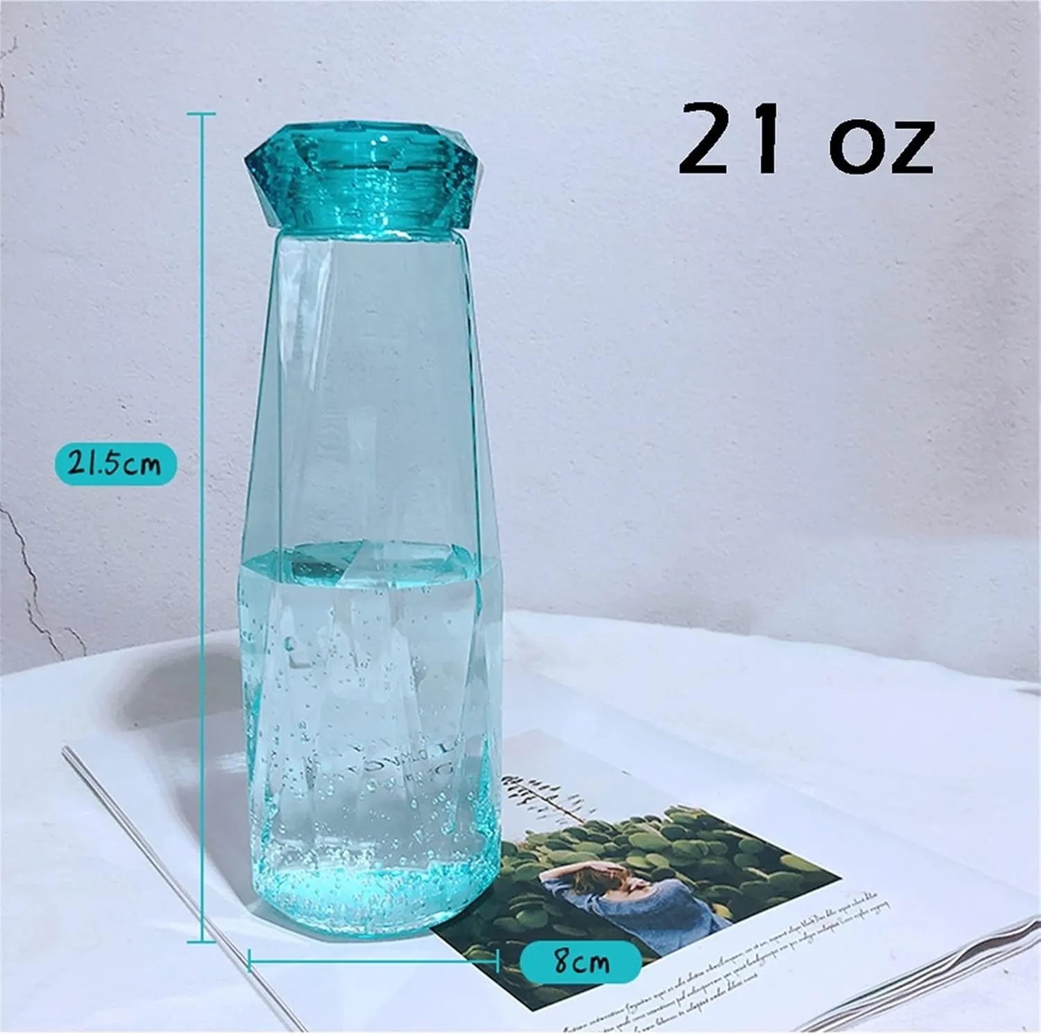 kettles Simple Portable Water Botttles,Creative Plastic Durable Sports Bottle,Clear Outdoor Cup-Leak Proof,Wide Mouth Transparent canteen(B)