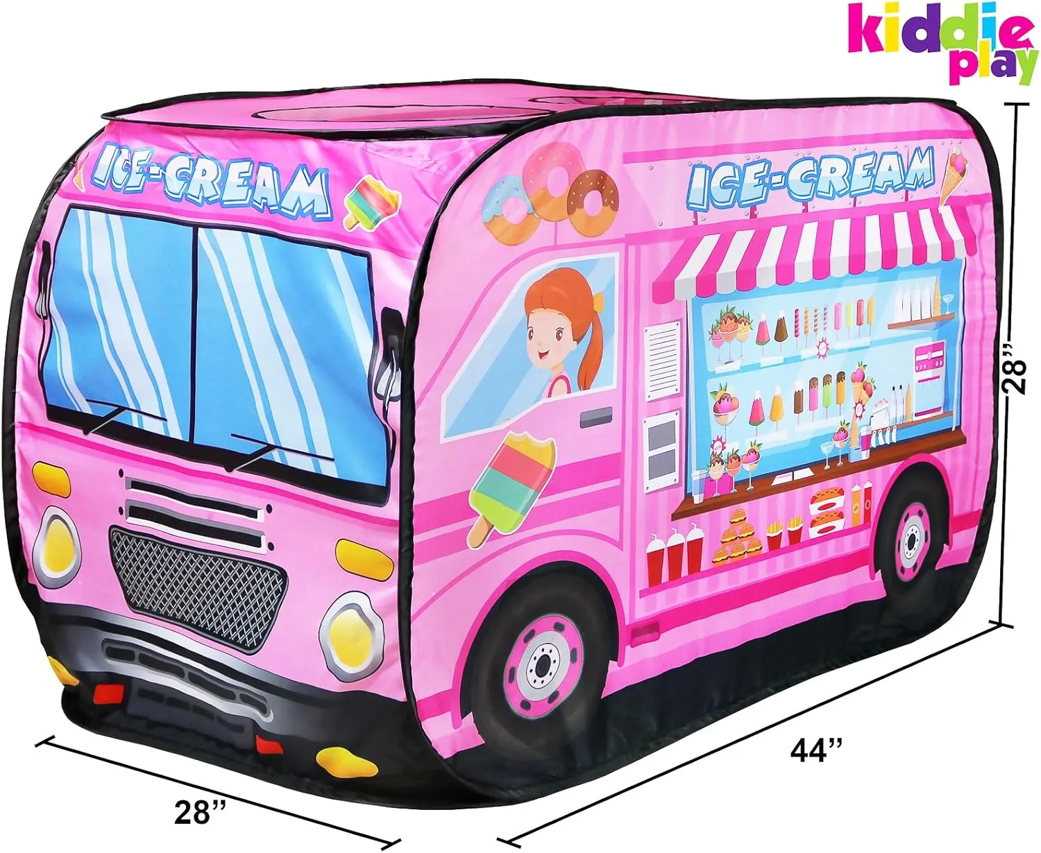 Kiddie Play Ice Cream Truck Pop Up Kids Play Tent for Boys & Girls Indoor Outdoor Toy