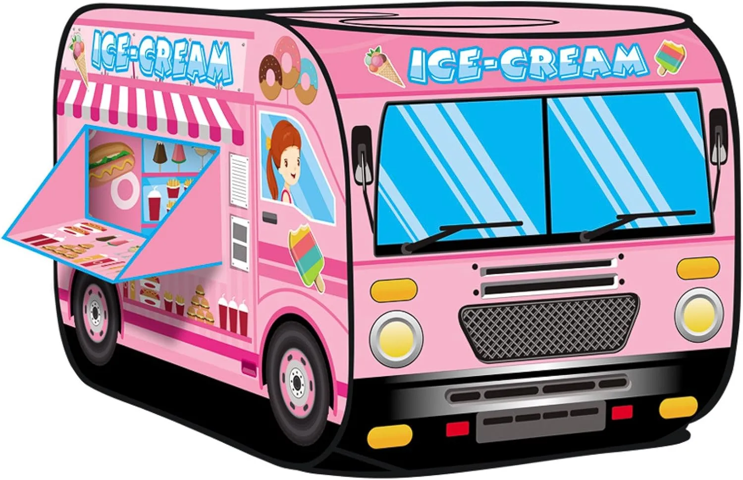Kiddie Play Ice Cream Truck Pop Up Kids Play Tent for Boys & Girls Indoor Outdoor Toy
