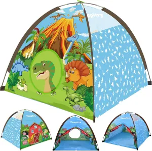 Kids Play Tent, Dinosaur & Farm Toddler Boy Toys for Kids 3-4-5-7 Year Old, Pop Up Tent & Playhouse & Fort Indoor Outdoor with Portable Carry Bag, Gifts for Toddlers Birthday Christmas