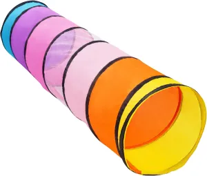Kids Play Tunnel,Pop Up Crawl Through Tunnel Play Tent for Baby Kids Children or Pet,Foldable Pop Up Tents with Carry Bag (Pink Colorful Tunnel)