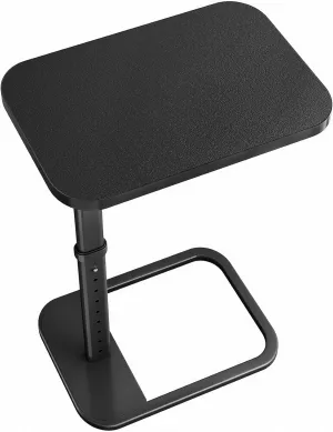 Kitstorack TV Tray Table, Adjustable Height & 90° Flip-Over Panel Design, Sofa Arm End Side Table for Eating Laptop Couch Bed Dinner or Small Spaces, Black