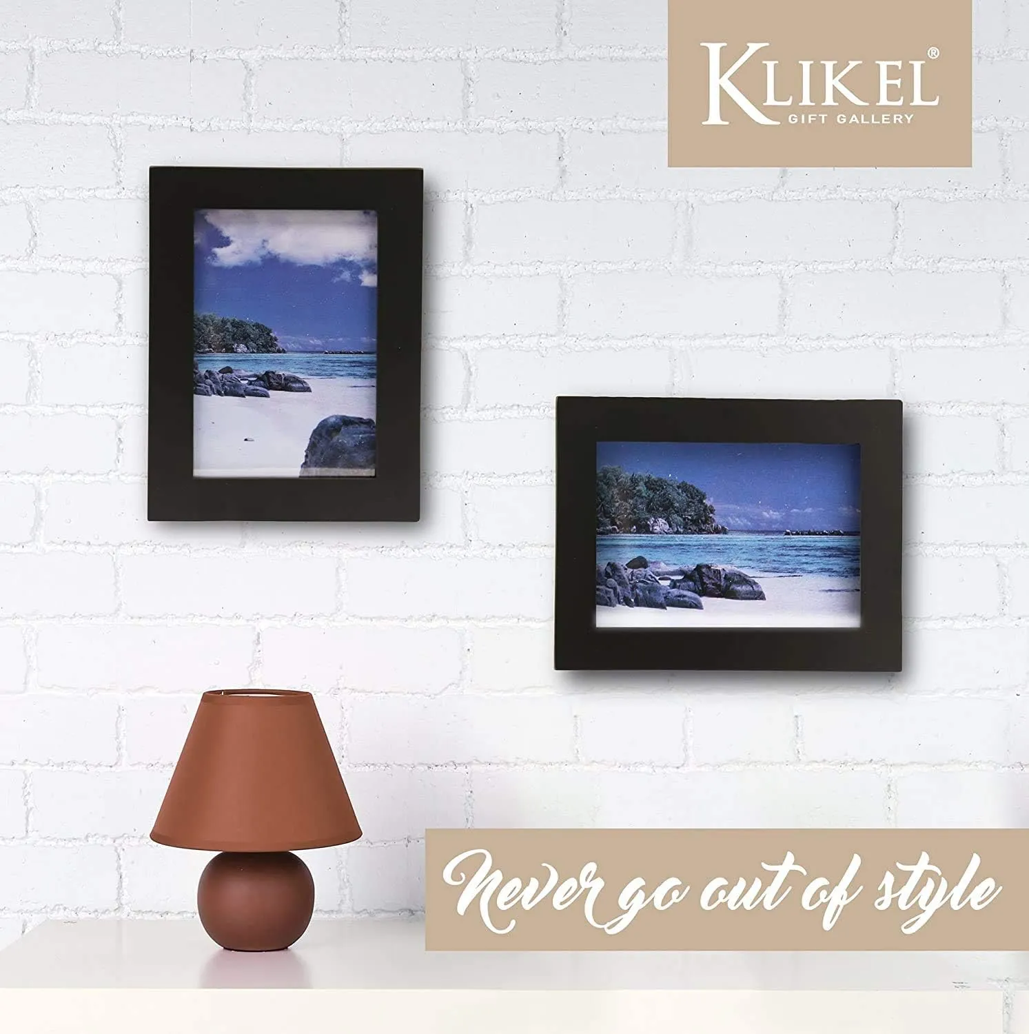 Klikel Black Picture Frame - Set of 2 4 X 5 Black Wooden Photo Frame - Made of Real Wood With Glass Photo Protection - Wall Hanging And Table Standing Display