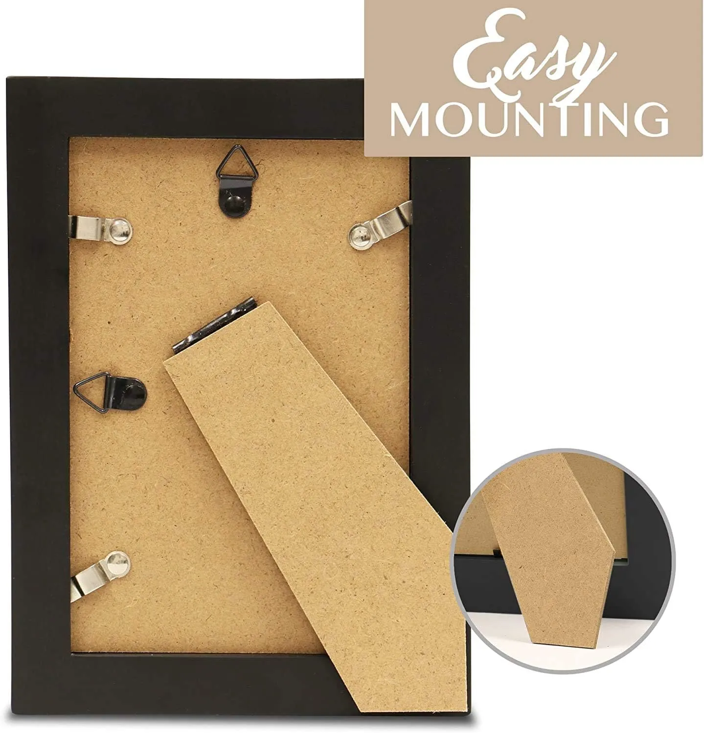 Klikel Black Picture Frame - Set of 2 4 X 5 Black Wooden Photo Frame - Made of Real Wood With Glass Photo Protection - Wall Hanging And Table Standing Display