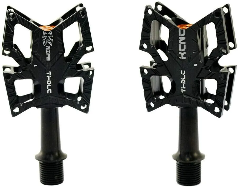 Knife Titanium Spindle Road Platform Pedals, Black, SK2191