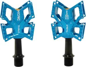 Knife Titanium Spindle Road Platform Pedals, Blue, KPED01-TI-BL, SK2175-T
